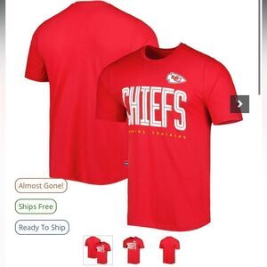 NFL Kansas City Chiefs‎ Red Combine Training Huddle Up Tee YM (10/12) NWT IN PKG